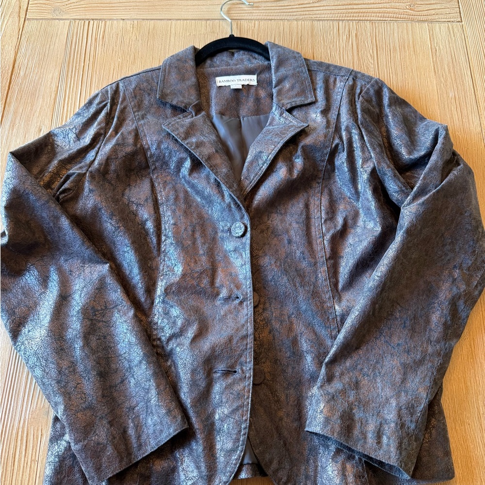 Bamboo Traders Metallic Brown Blazer